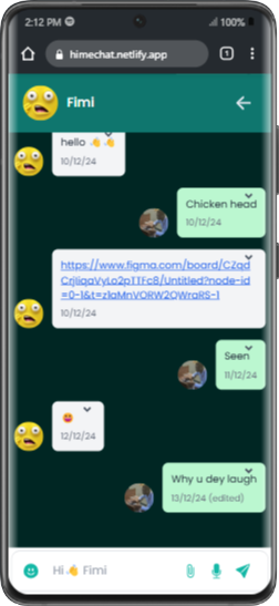 HiMe mobile view